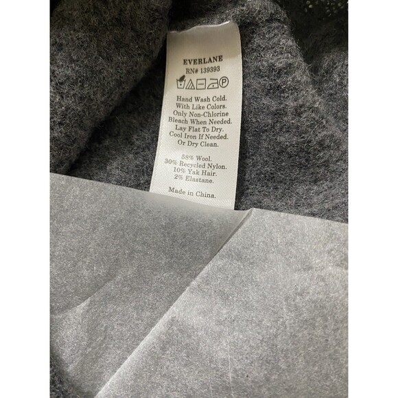 Everlane Womens Cozy Stretch Tank Top Wool Blend Soft Cropped In Charcoal Sz S - Picture 6 of 6